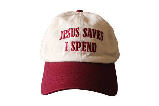 ‘Jesus Saves, I Spend’ Trucker Hat (Various Colors)