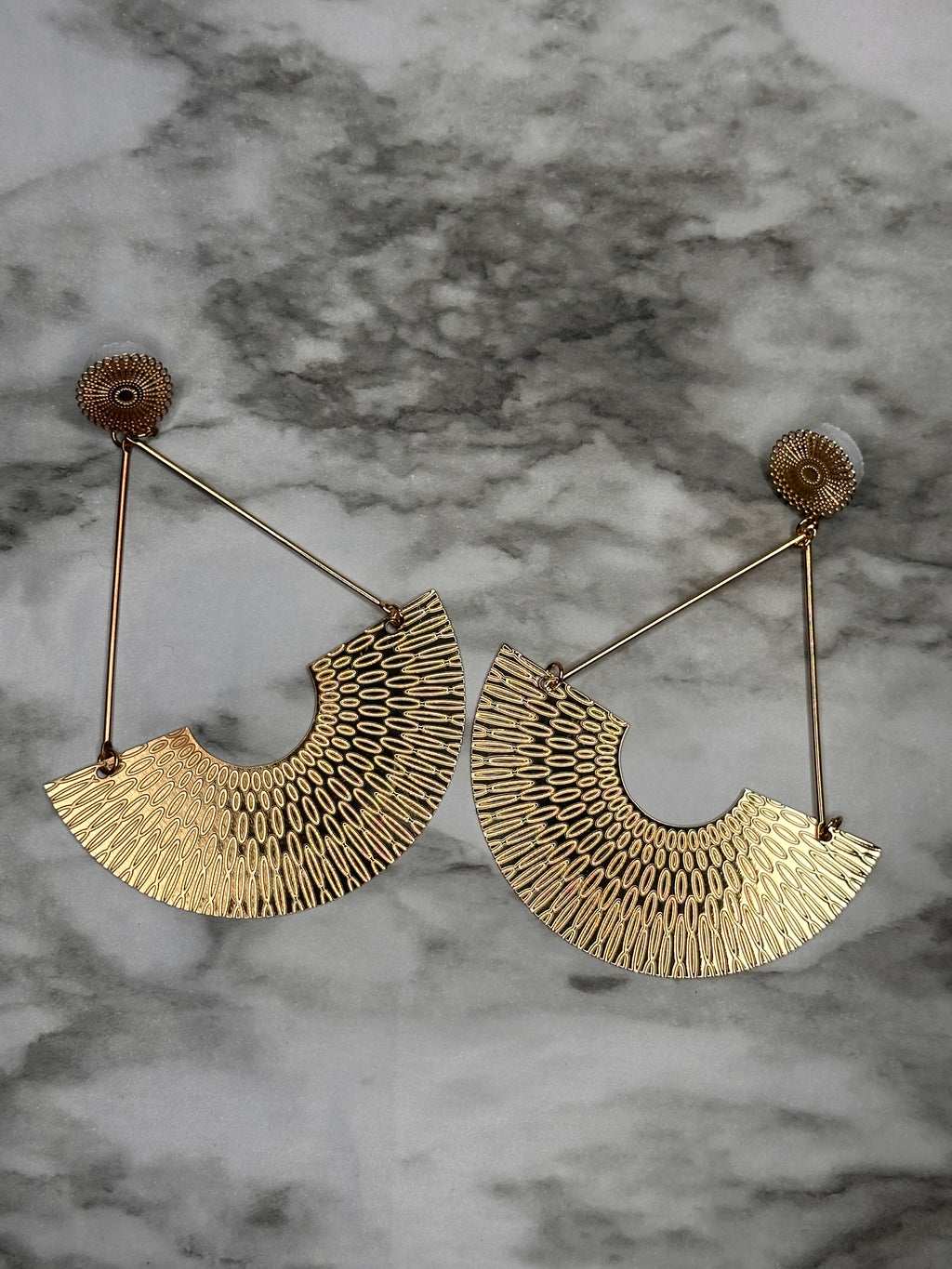 Semi Circle Triangular Earrings