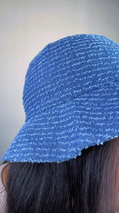 Striped Denim Bucket Hat