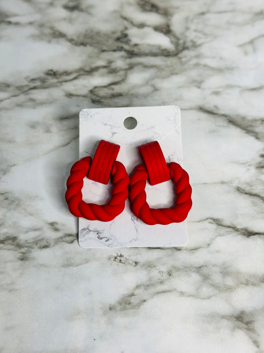 Twisted Hoops (Red)