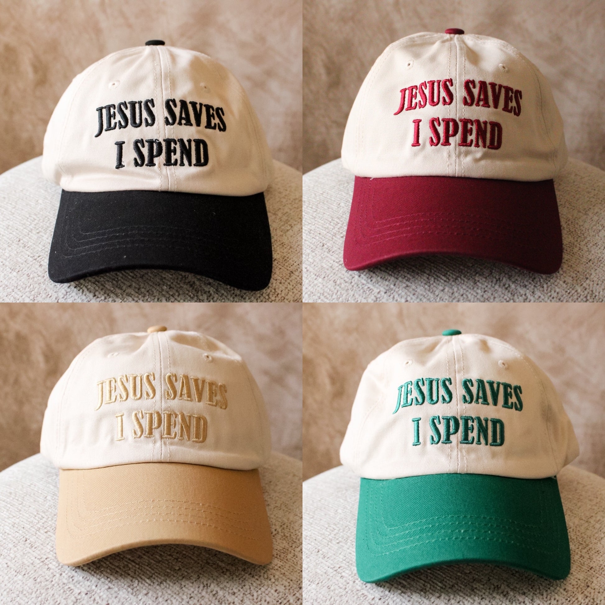 ‘Jesus Saves, I Spend’ Trucker Hat