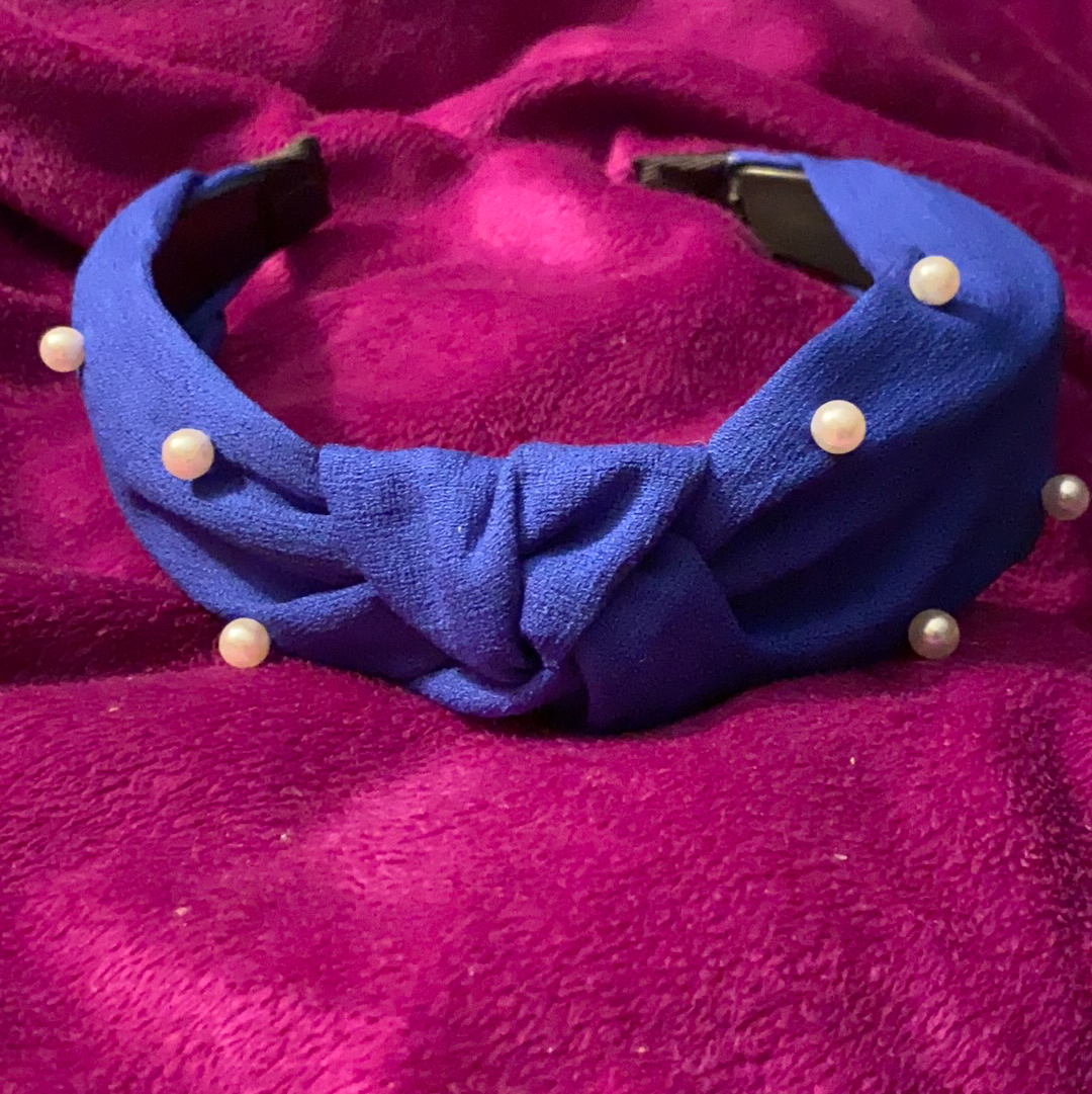 ‘True Blue’ Pearl Studded Headband