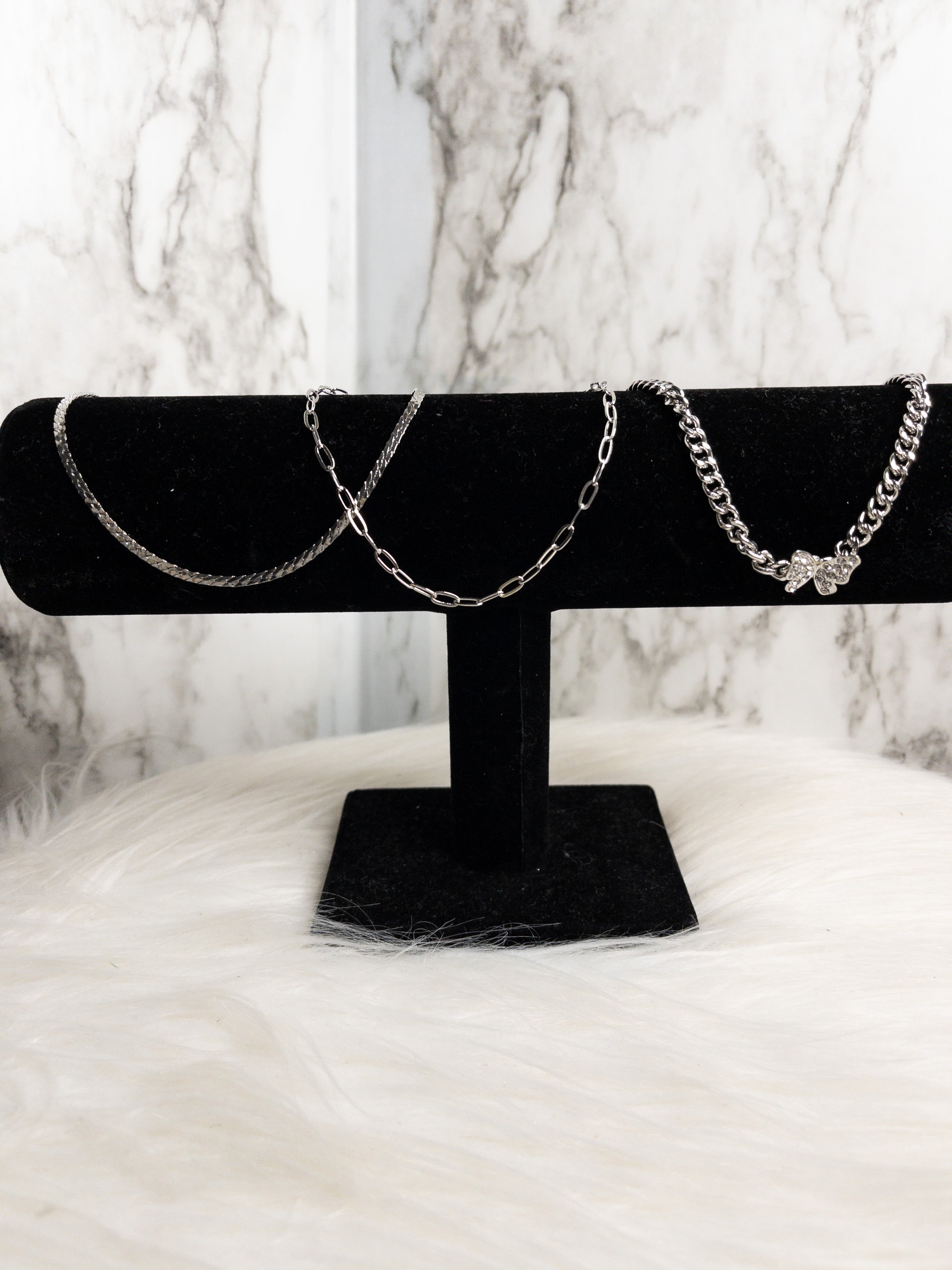 3 pc Layered Butterfly Anklets