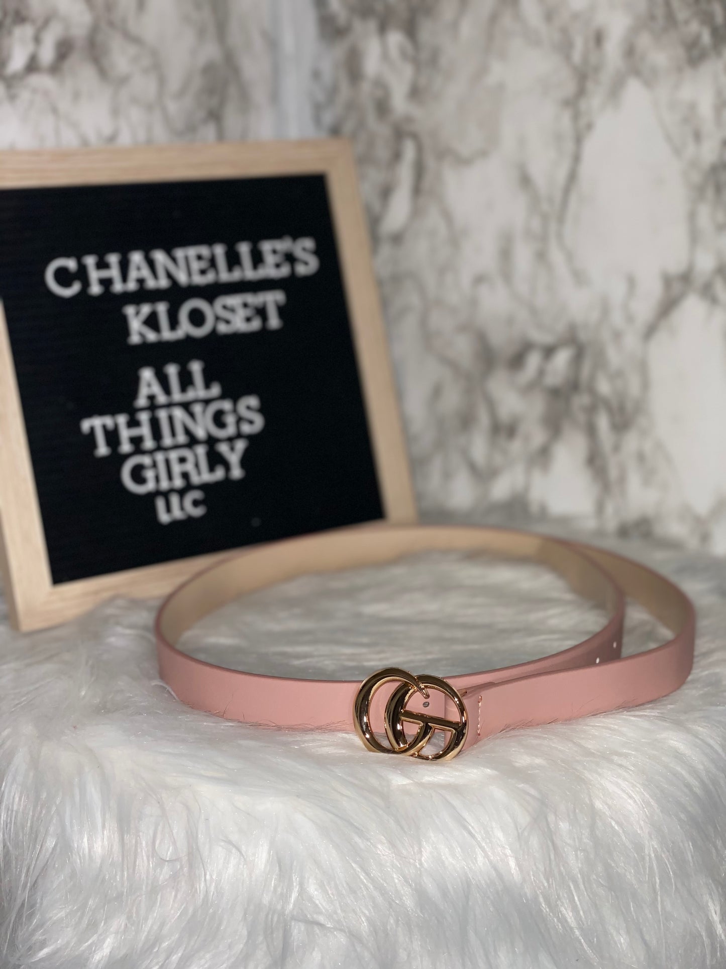 Skinny Fashion Belt (Pink)