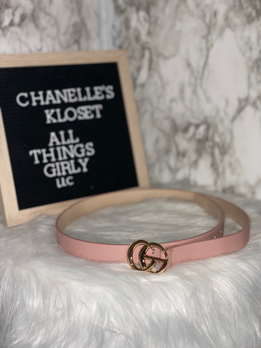 Skinny Fashion Belt (Pink)